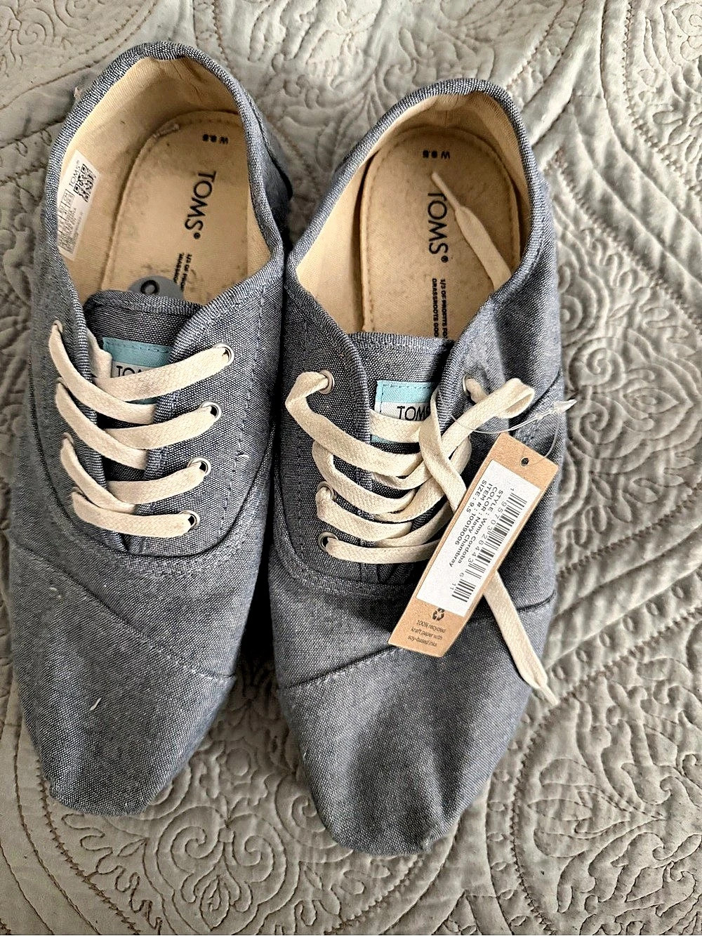TOMS Wmn Cordoba Gray & Cream Sneakers US 9.5
